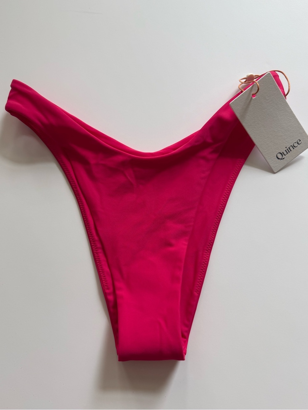 Quince Italian High-Leg Bikini Bottom in Hot Pink XS NWT